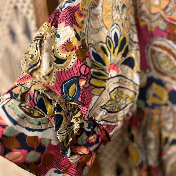 Umgee Tiered Floral Paisley Midi Dress - Picture 3 of 9